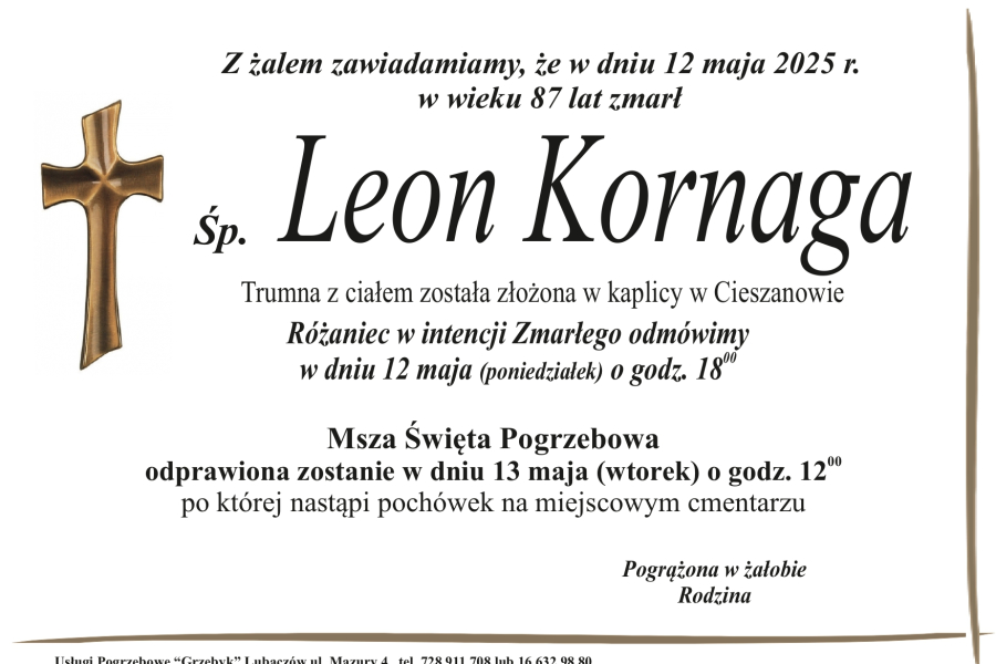 Zmarł Leon Kornaga [87 lat]